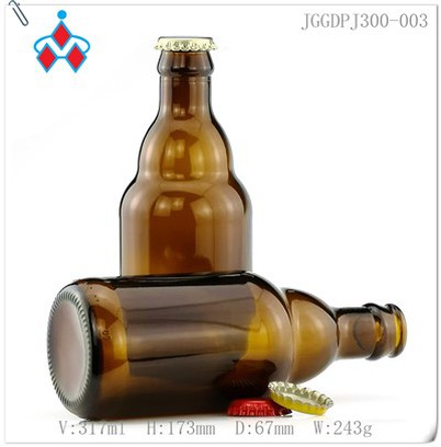 300 ml Amber Beer Glass -pulloa lyhyt kaula